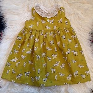 Handmade Sleeveless Dress w/ Sheep & Lamb Print